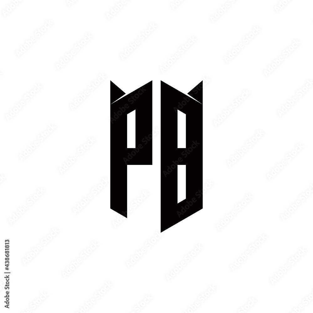 PB Logo monogram with shield shape designs template PB Logo monogram with shield shape designs template