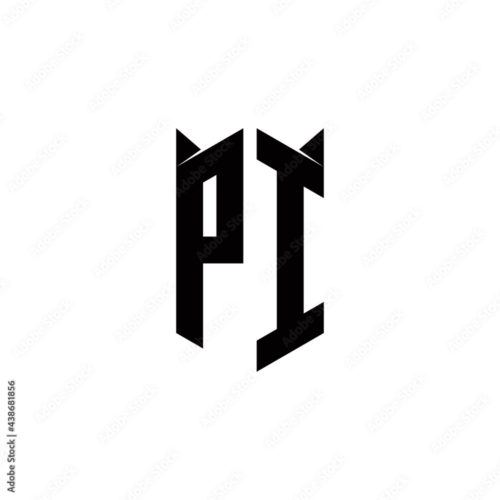 PI Logo monogram with shield shape designs template PI Logo monogram with shield shape designs template