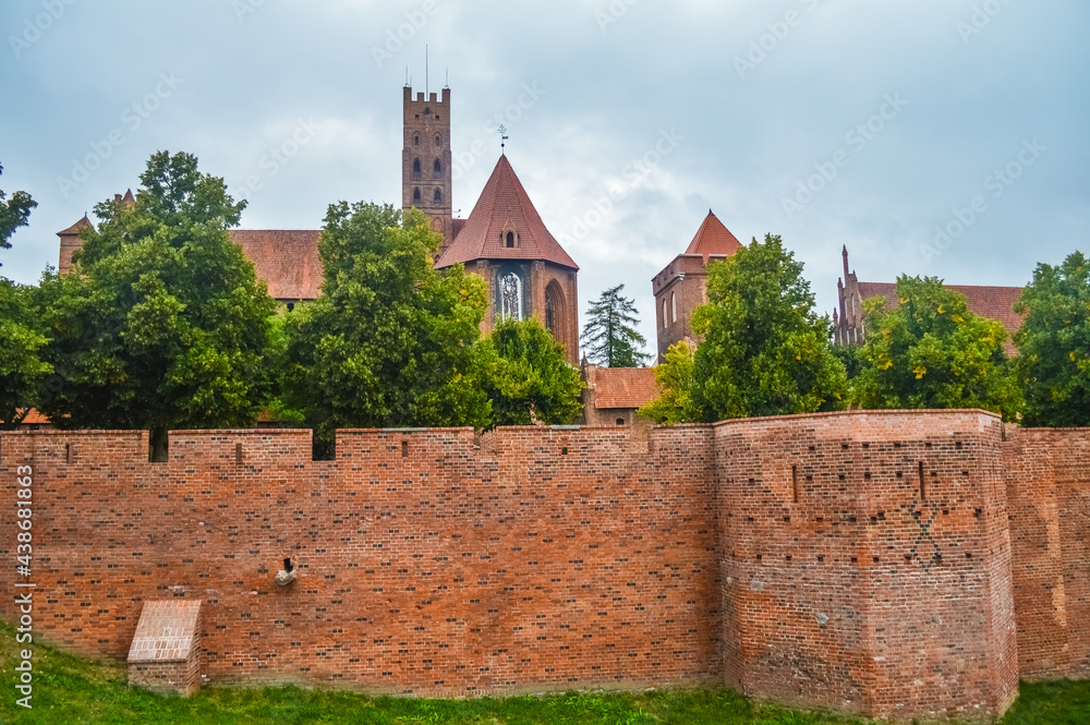 The walls of the Malbork Castle, Poland