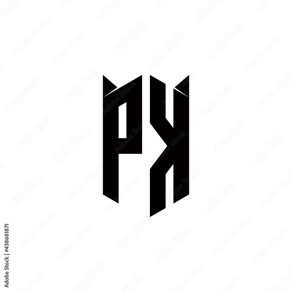 PK Logo monogram with shield shape designs template PK Logo monogram with shield shape designs template