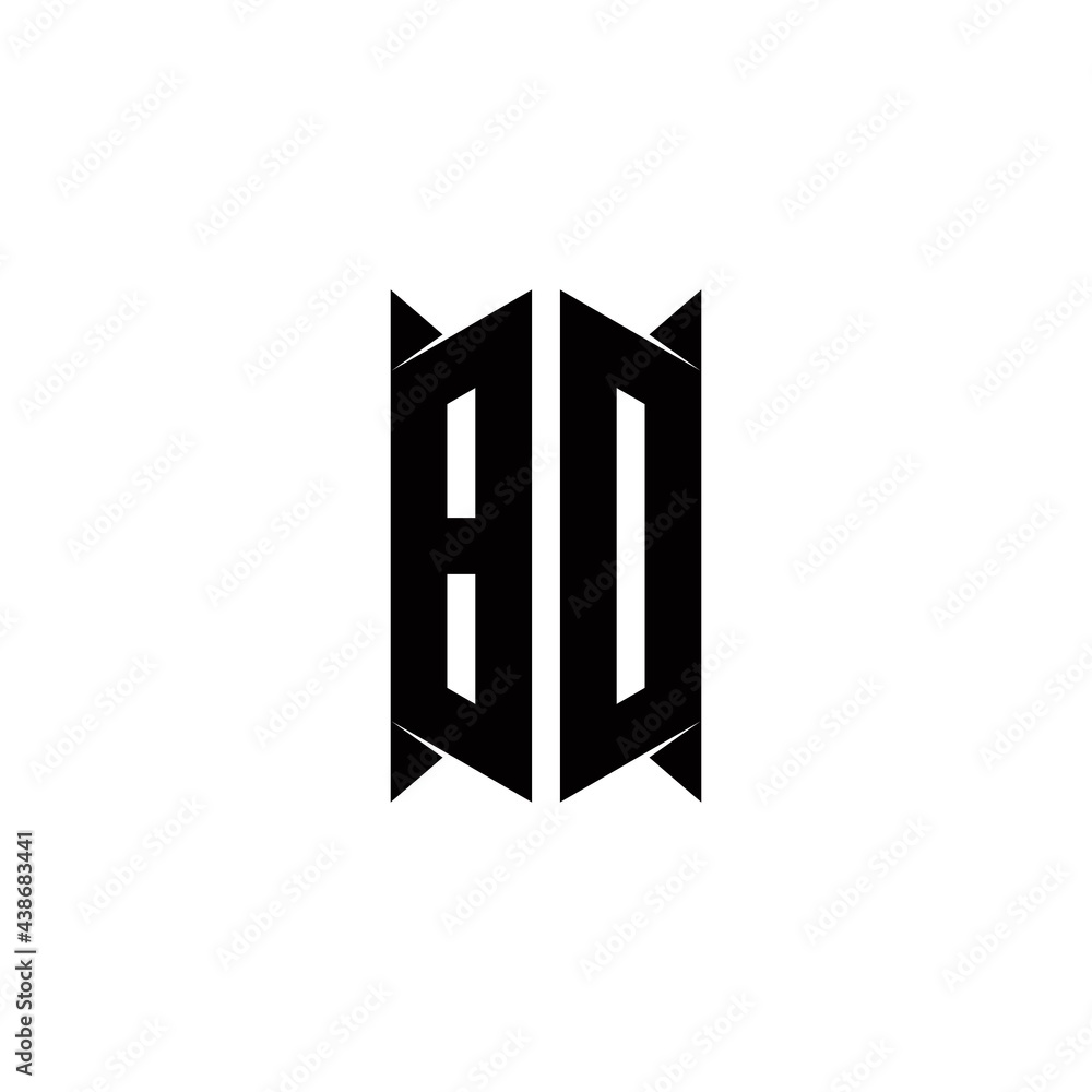 BD Logo monogram with shield shape designs template BD Logo monogram with shield shape designs template