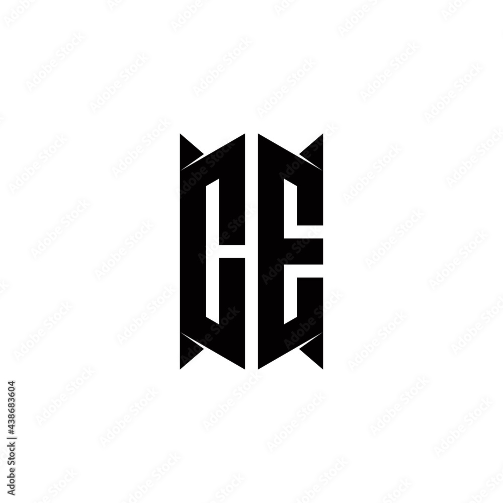 Obraz premium CE Logo monogram with shield shape designs template