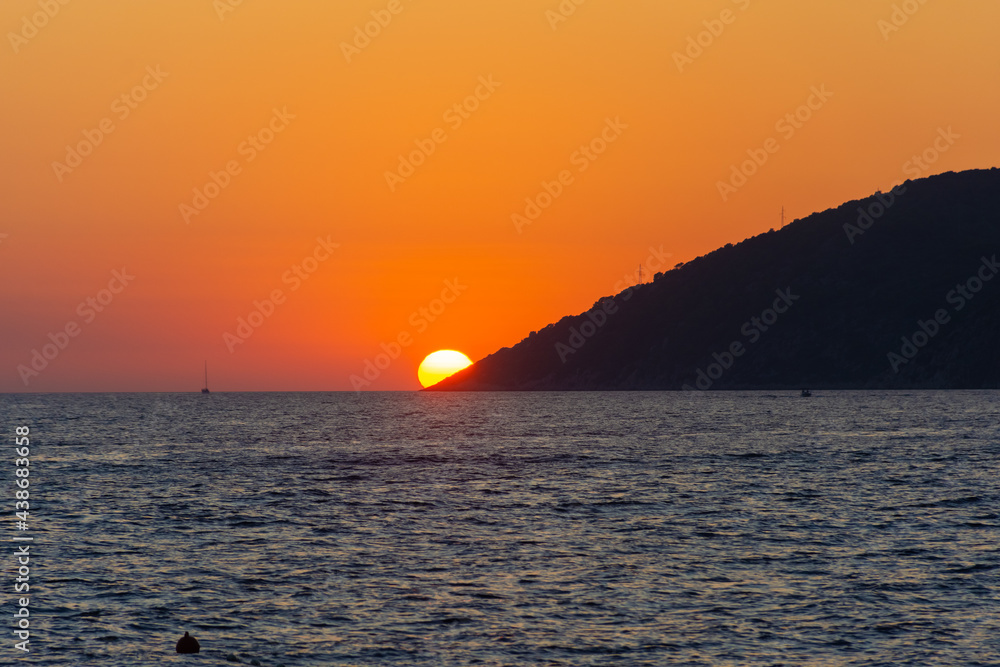 Sunset over the sea, Croatia