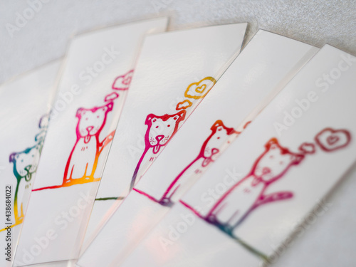 cute dog bookmarks on the table