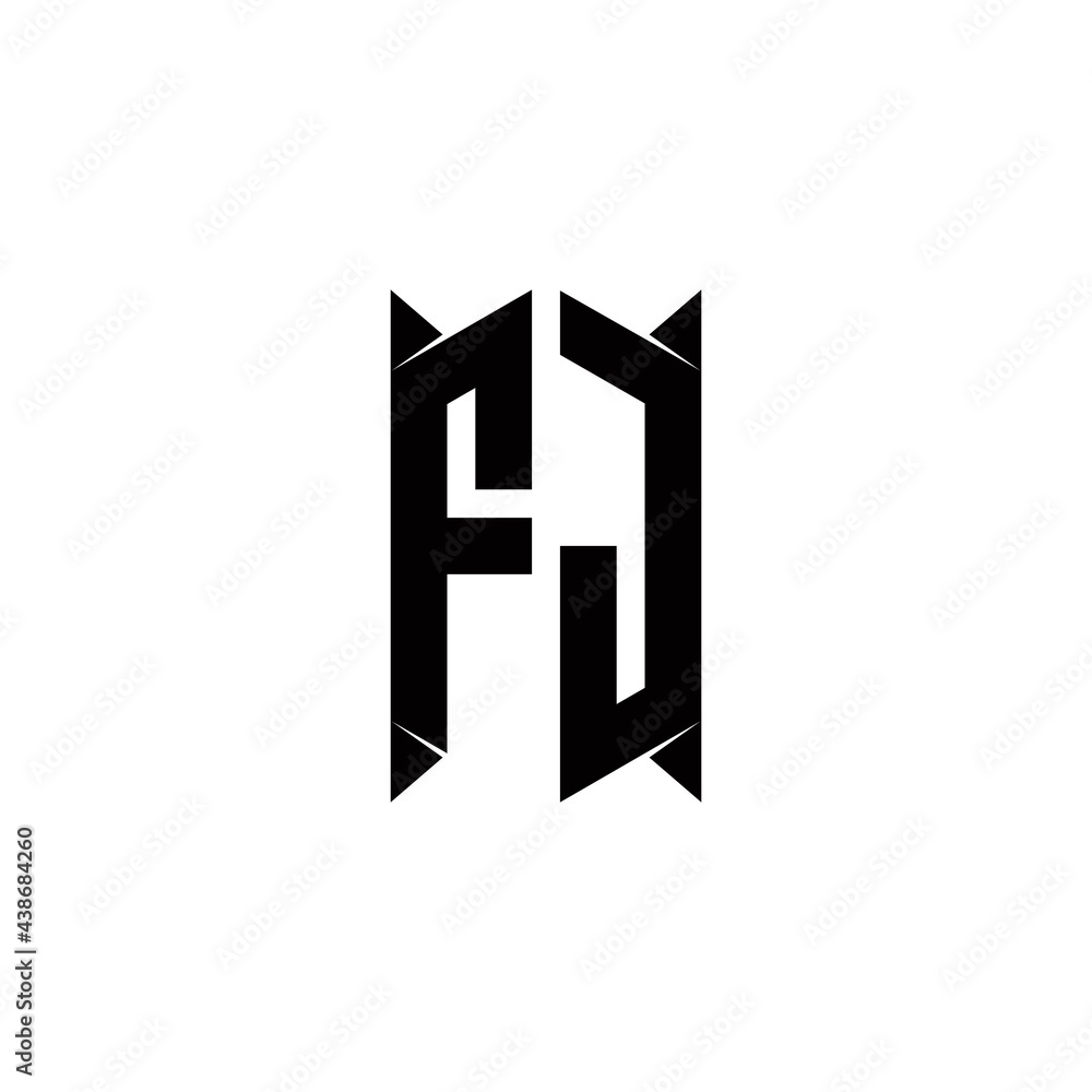 Obraz premium FJ Logo monogram with shield shape designs template