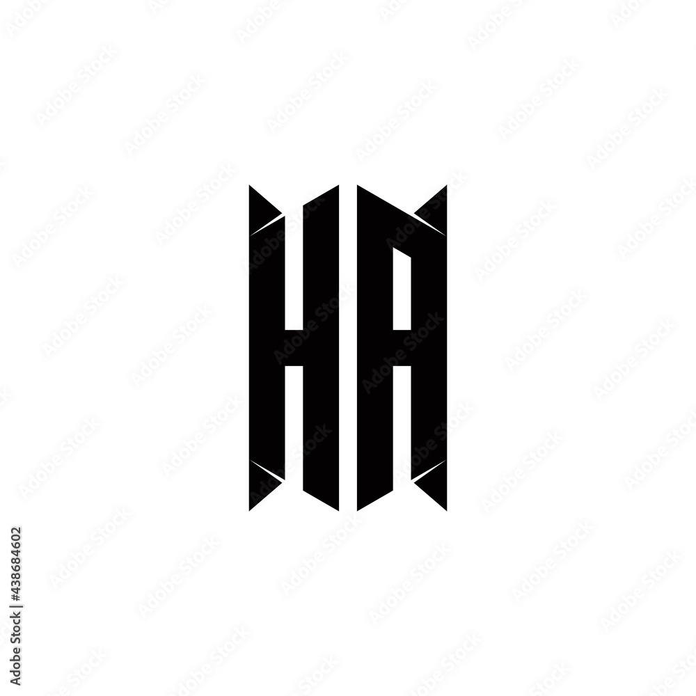 HA Logo monogram with shield shape designs template