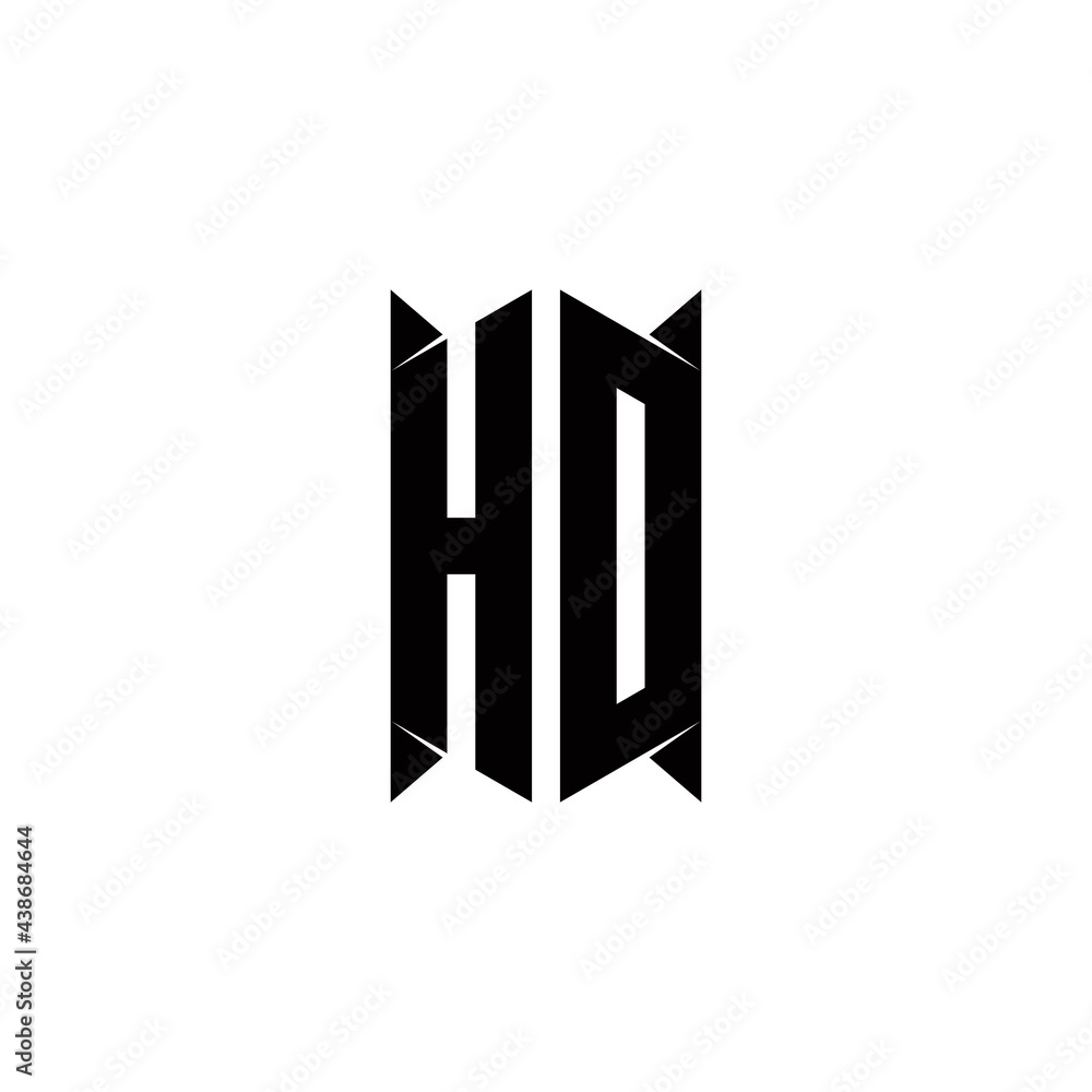 HD Logo monogram with shield shape designs template HD Logo monogram with shield shape designs template