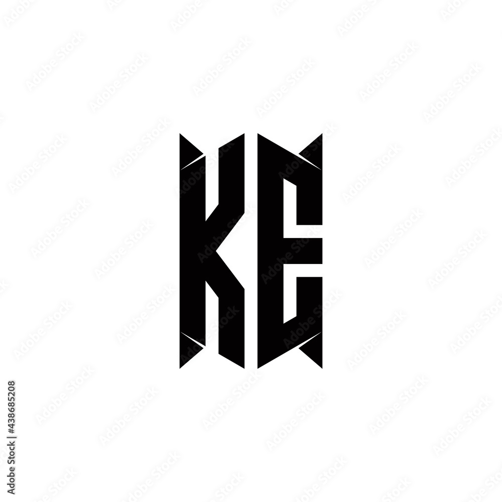 KE Logo monogram with shield shape designs template KE Logo monogram with shield shape designs template