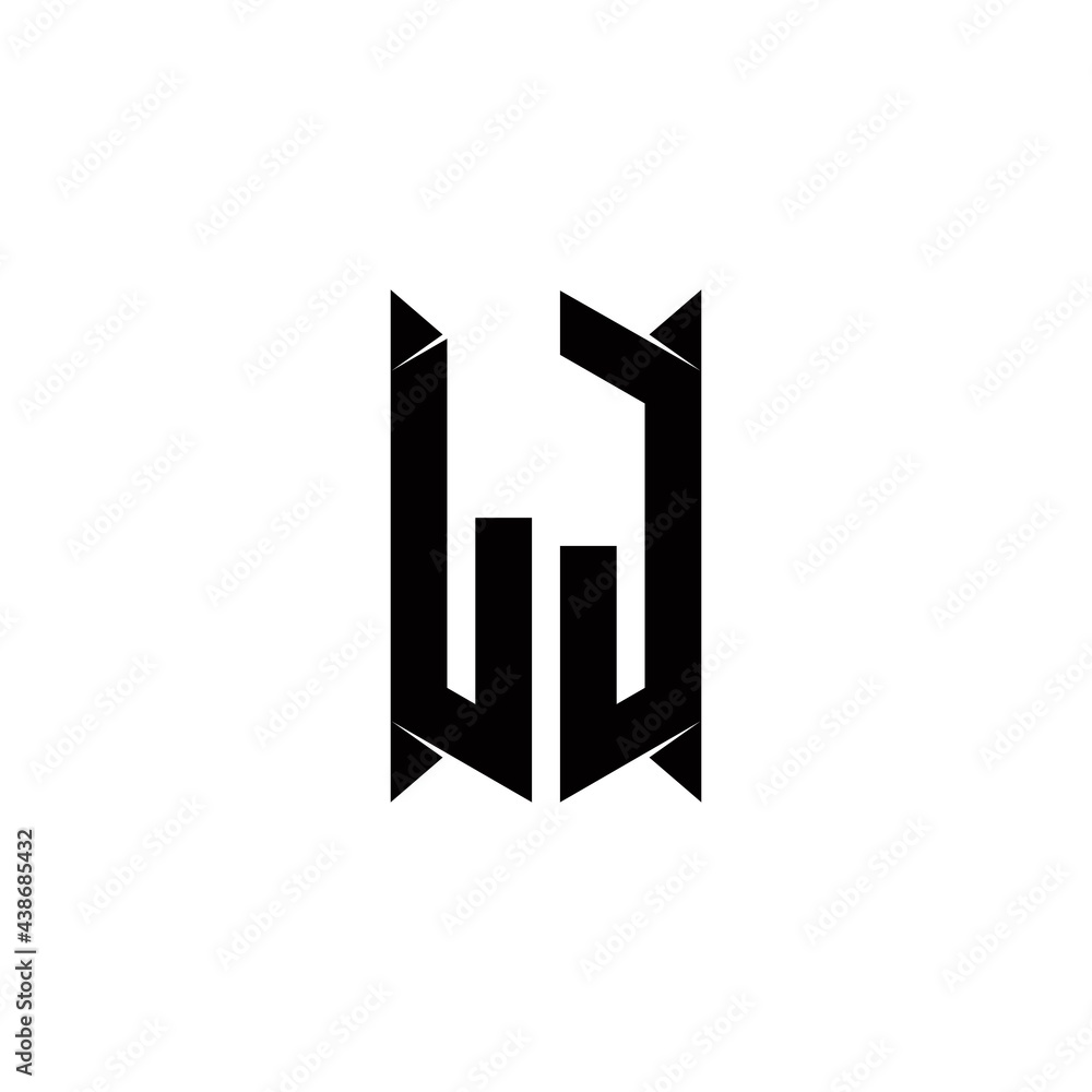 LJ Logo monogram with shield shape designs template LJ Logo monogram with shield shape designs template