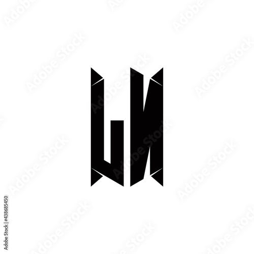 LN Logo monogram with shield shape designs template