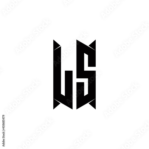 LS Logo monogram with shield shape designs template