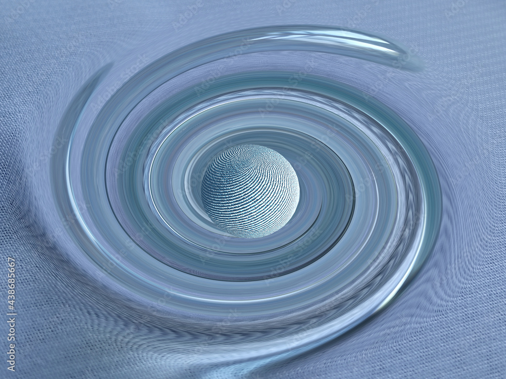 Obraz premium Ball in the center of an abstract spiral