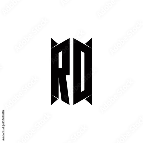 RD Logo monogram with shield shape designs template