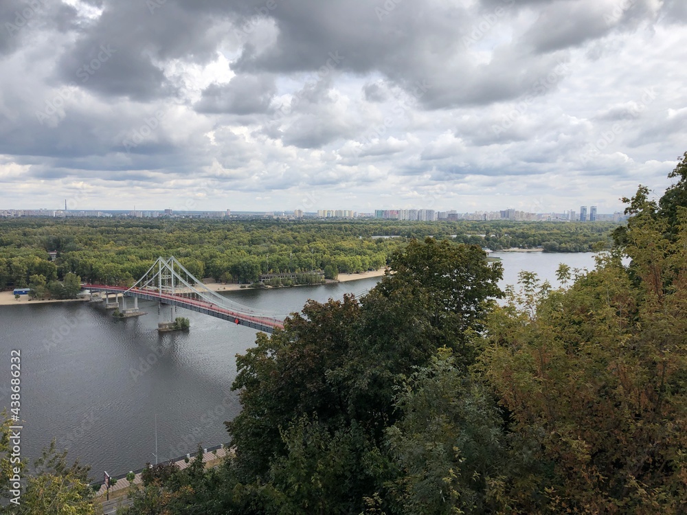 Fototapeta premium Kiev Ukraine view of the Dnieper River from the observation deck