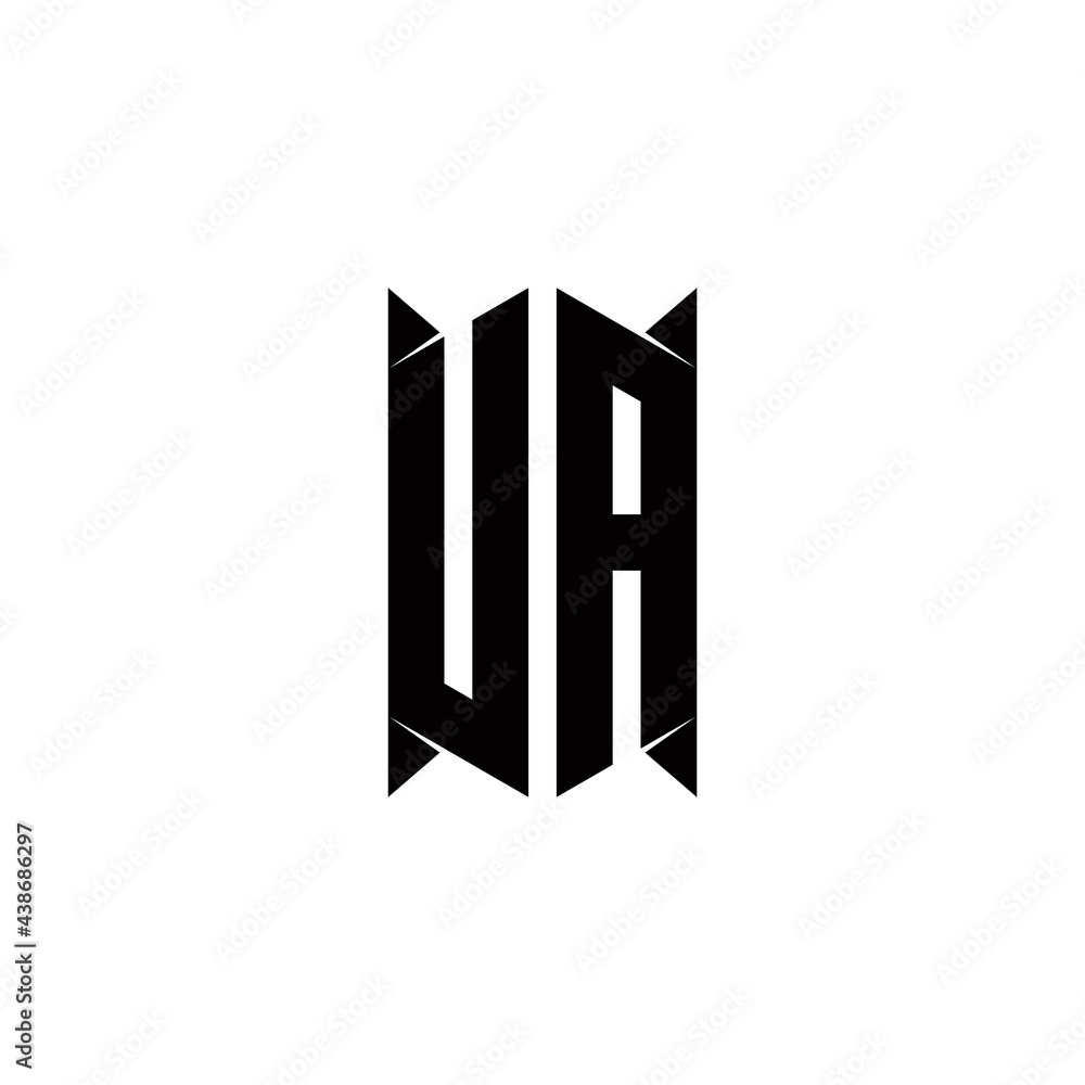 UA Logo monogram with shield shape designs template UA Logo monogram with shield shape designs template