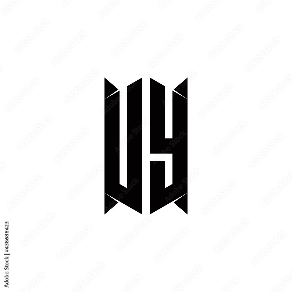 UY Logo monogram with shield shape designs template UY Logo monogram with shield shape designs template