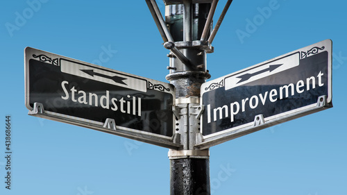 Street Sign to Improvement versus Standstill