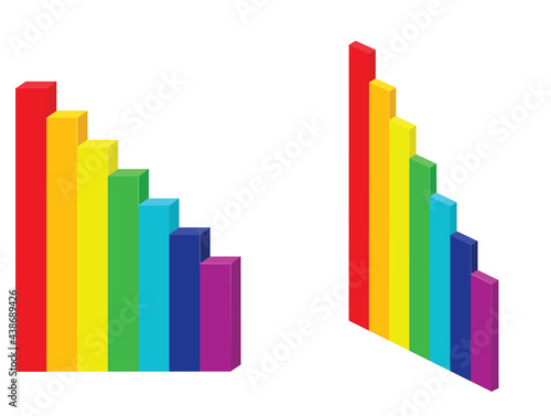 Colorful chart graph. vector illustration