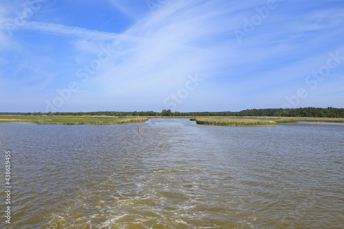 Boating on Prerow Stream in Prerow on Peninsula Fischland-Darss-Zingst  mecklenburg western pomerania  baltic sea - Germany