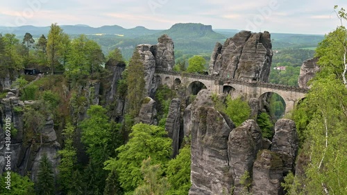 Bastei Felsenbrücke in der Sächsischen Schweiz, Sachsen, Deutschland photo