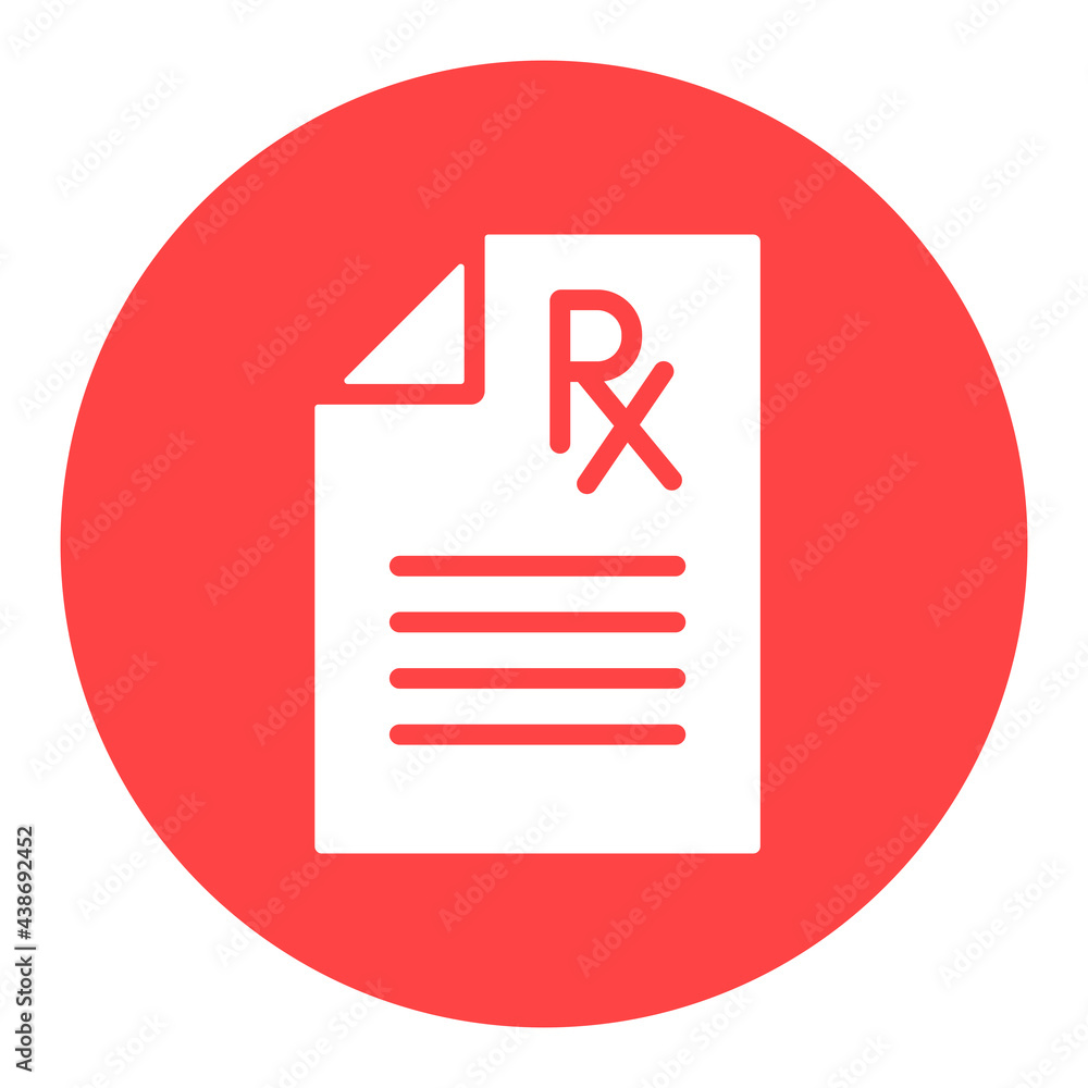 Fototapeta premium Medical prescription Rx glyph icon. Medical sign