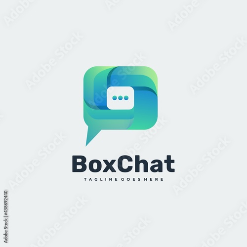 Free Download Vector Logo Illustration Box Chat Gradient Colorful Style. - GFXLoad