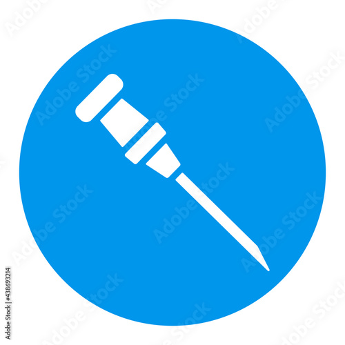 Catheter vector white glyph icon. Medical sign