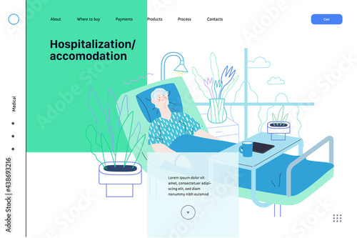 Hospitalization and accomodation - medical insurance web template