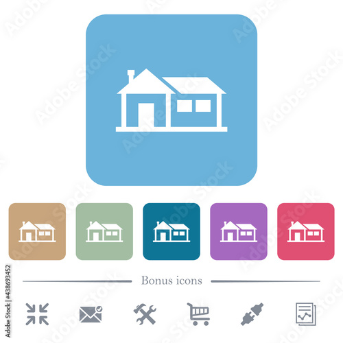 Wallpaper Mural Family house flat icons on color rounded square backgrounds Torontodigital.ca