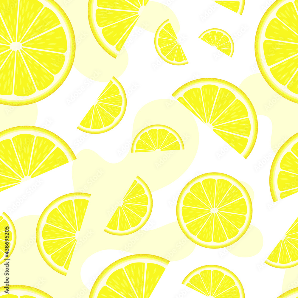 Vector Yellow Lemon Seamless Pattern