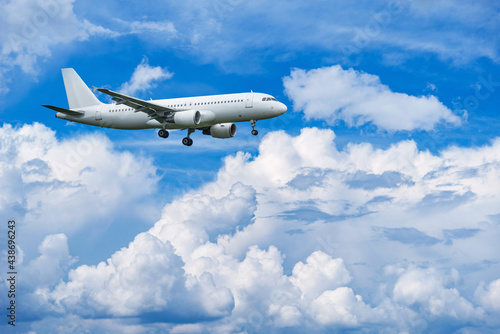 Passenger plane is ready for landing.