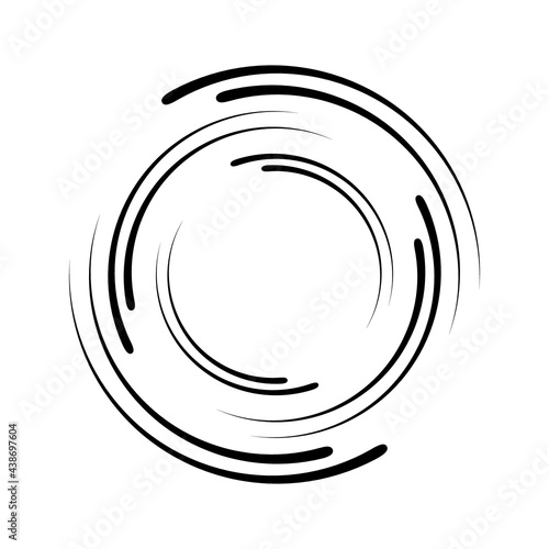 Circle line spiral. Rotate lines frame. Futuristic ring with effect halftone. Border ripple. Modern abstract fade circle. Semitone arc shape spin round. Circular radial boarder. Swirl patern. Vector 