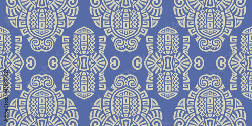 Abstract Ethnic Vector Seamless Pattern. Trendy boho tile. African textile design. Scandinavian ornament. Perfect for wallpaper, cloth, wrapping paper and other endless fill. photo