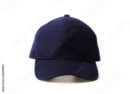 blue or dark navy cap isolated on white.