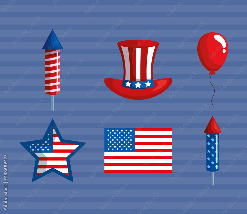 Obraz premium Independence day symbol set