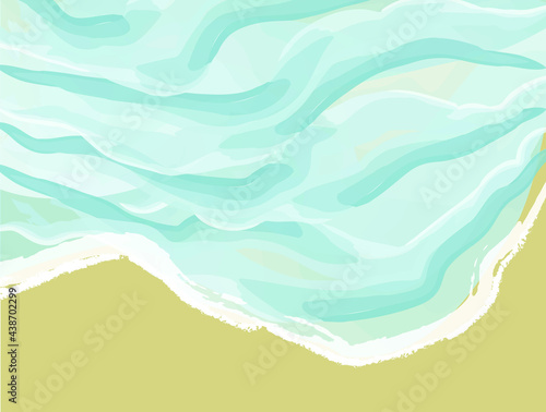 vector sea and sand illustration, wallpaper and background