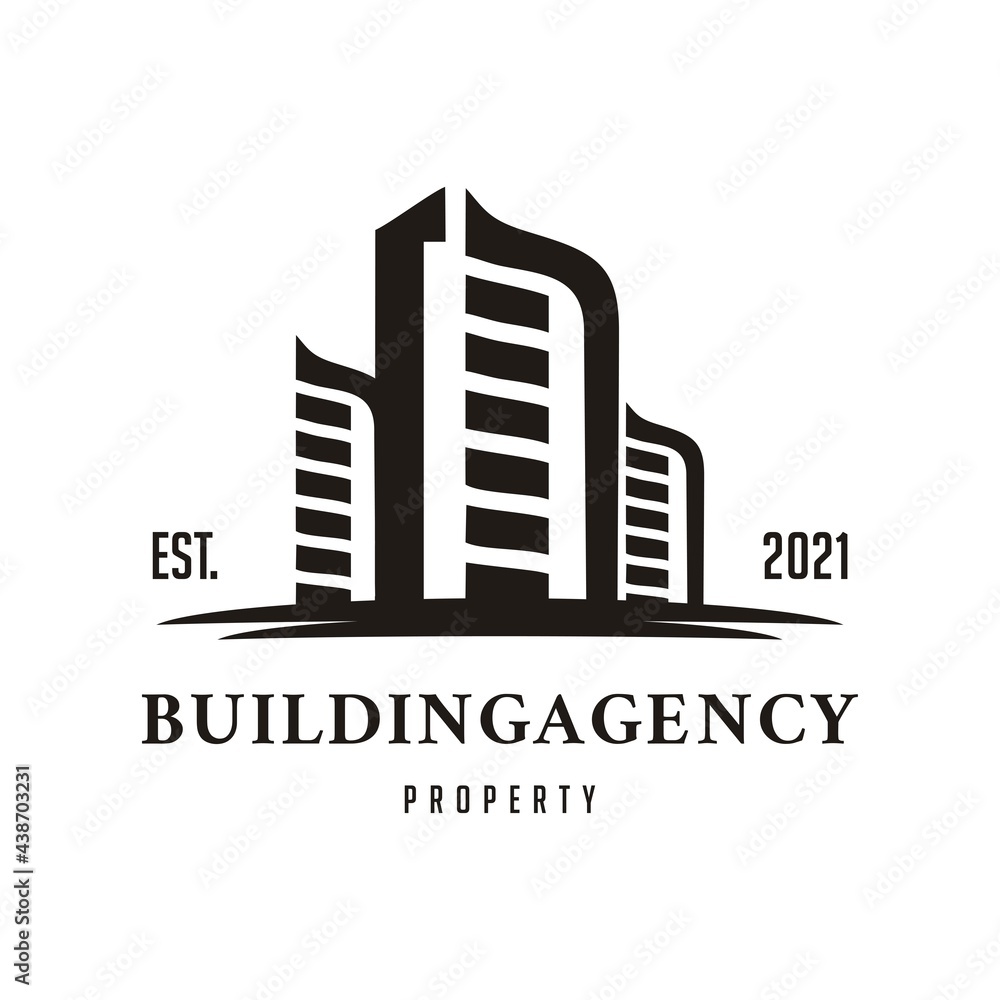 Building agency property logo vector, apartment, residential, town modern concept
