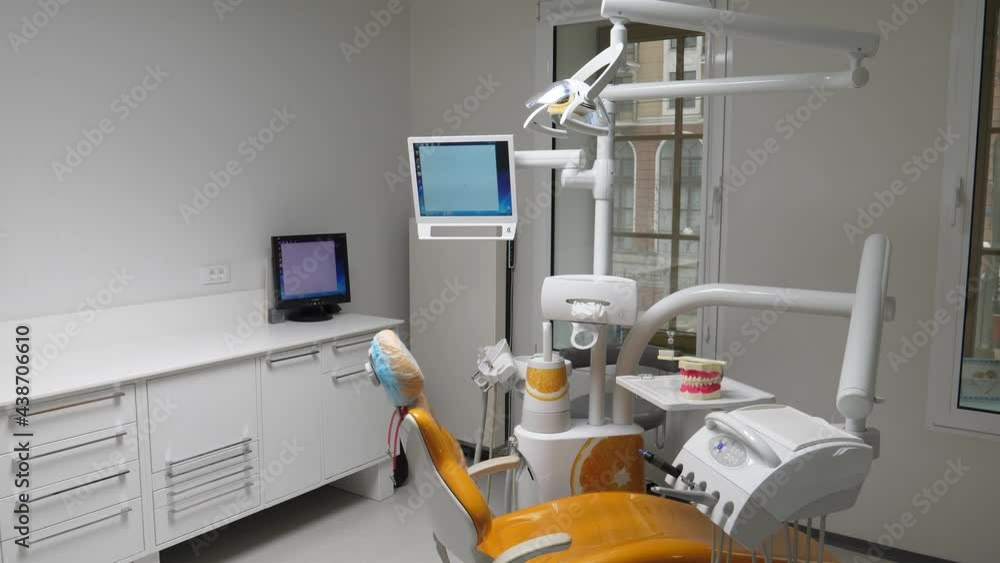 dentist's office with a monitor for viewing images