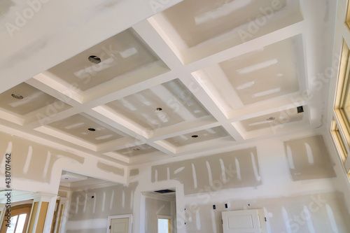 Fotografie Finishing putty in the room walls on apartment renovation house remodeling new h