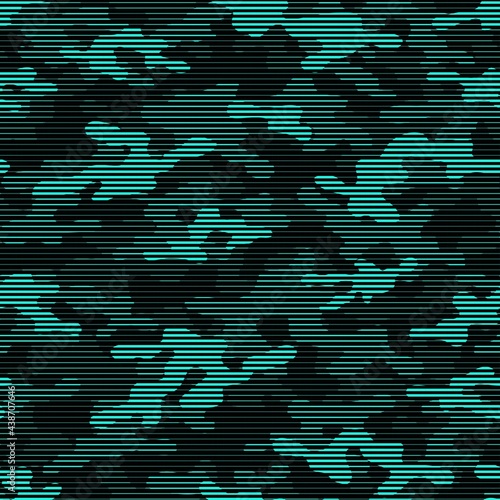 blue modern military vector camouflage print, seamless pattern for clothing headband or print. camouflage from pols