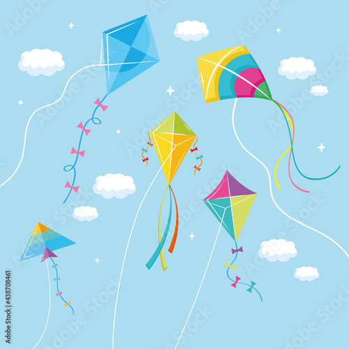 kites flying at sky