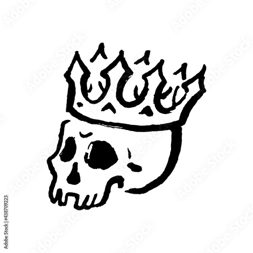 Mysticism witchcraft occult skull hand drawn illustration set