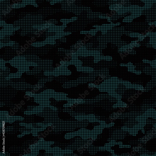 modern military blue vector camouflage print, seamless pattern for clothing headband or print