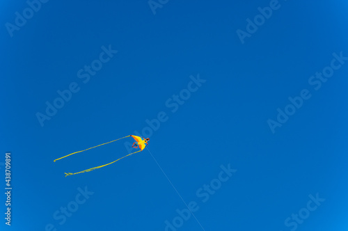 Yellow Kite in Blue Sky