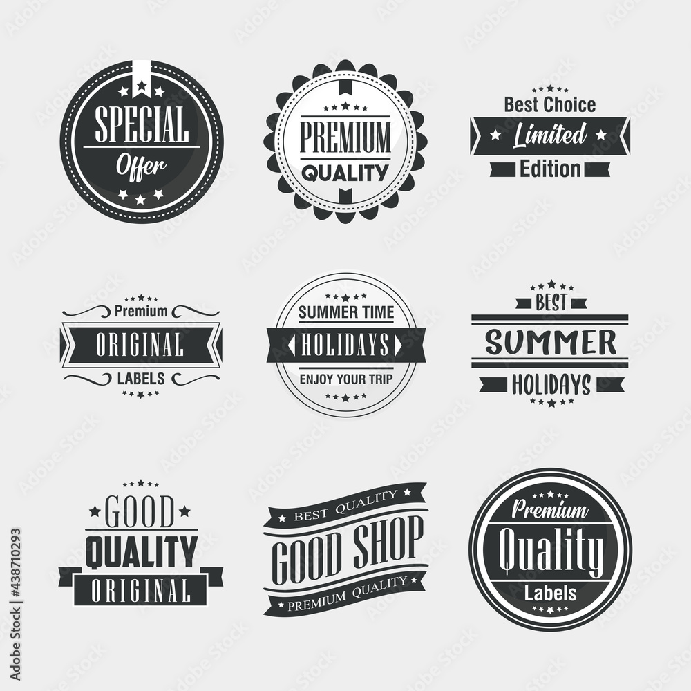 Fototapeta premium Premium quality labels icon collection