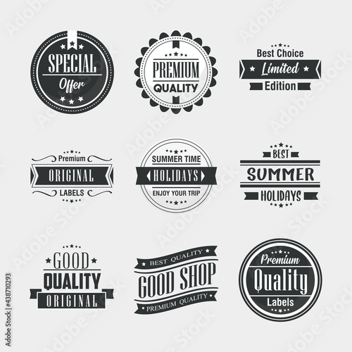 Premium quality labels icon collection