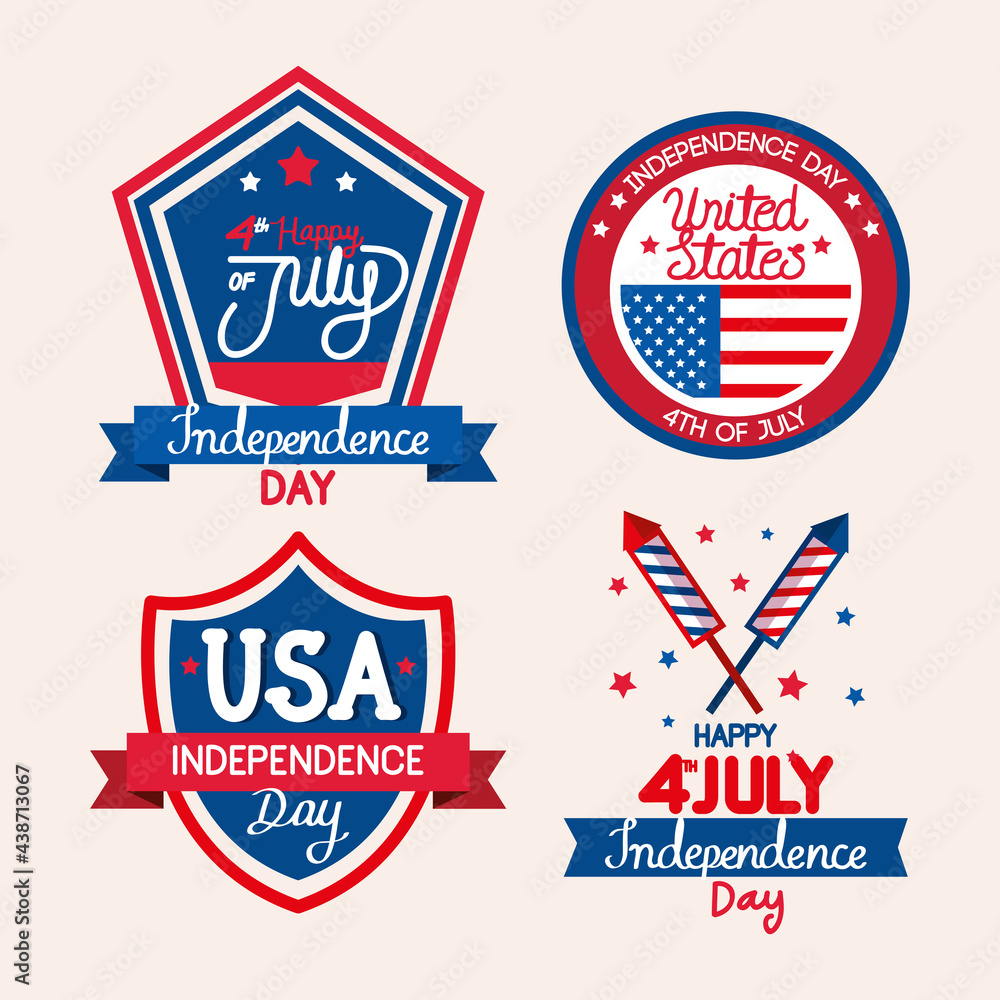 Independence day icon set