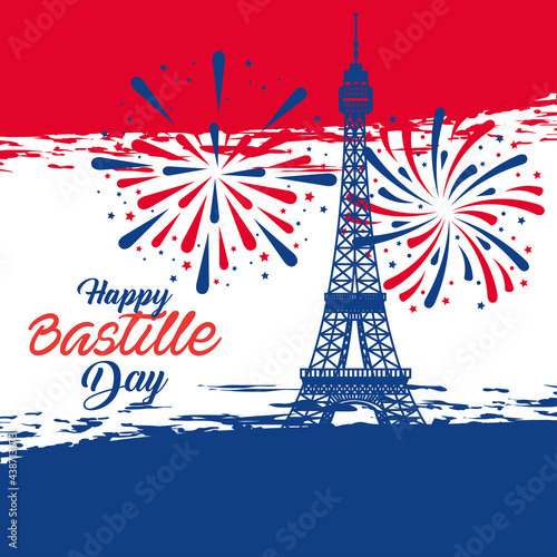 Happy bastille day eiffel tower