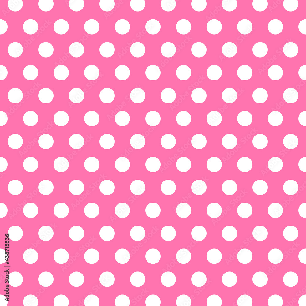 dots round simple seamless geometric pattern, pink background. Hand drawn illustration. Line art. Design concept for kids fashion print, textile, wallpaper, package, book