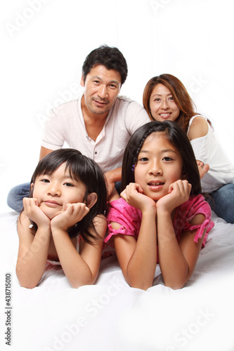 Family photo of a happy Japanese family